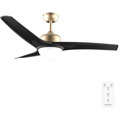 Cecotec Plafondventilator met licht EnergySilence Aero 560 GoldBlack 60 W, diameter 132 cm, led 18 W en afstandsbediening, 3 snelheden en 8 uur timer, 3 bladen, zomer/wintermodus Cecotec Plafondventilator met licht EnergySilence Aero 560 GoldBlack 60 W, diameter 132 cm, led 18 W en afstandsbediening, 3 snelheden en 8 uur timer, 3 bladen, zomer/wintermodus