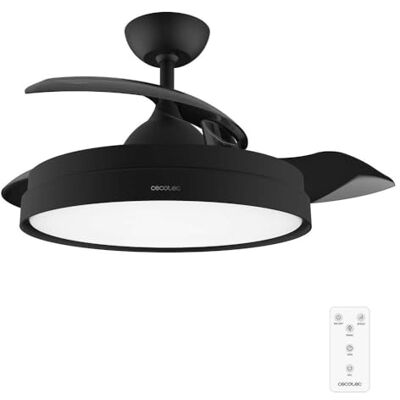 Cecotec EnergySilence Aero 4280 Plafondventilator met intrekbare bladen en lamp, zwart, 40 W, diameter 106 cm, timer, 3 lichttinten, zomer-/winterfunctie Cecotec EnergySilence Aero 4280 Plafondventilator met intrekbare bladen en lamp, zwart, 40 W, diameter 106 cm, timer, 3 lichttinten, zomer-/winterfunctie