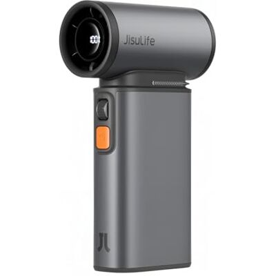 JISULIFE Draagbare turbo-ventilator, 100 instelbare snelheden, 9000 mAh USB-oplaadbare batterij, led-display, metalen behuizing met accessoires, cadeaus voor mannen, vrouwen, reizen, grijs JISULIFE Draagbare turbo-ventilator, 100 instelbare snelheden, 9000 mAh USB-oplaadbare batterij, led-display, metalen behuizing met accessoires, cadeaus voor mannen, vrouwen, reizen, grijs