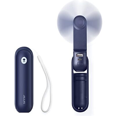 JISULIFE 3-in-1 draagbare mini-ventilator met oplaadbare batterij, persoonlijke zakventilator voor reizen, outdoor, USB-powerbank, zaklamp, ideaal cadeau voor mannen/vrouwen JISULIFE 3-in-1 draagbare mini-ventilator met oplaadbare batterij, persoonlijke zakventilator voor reizen, outdoor, USB-powerbank, zaklamp, ideaal cadeau voor mannen/vrouwen