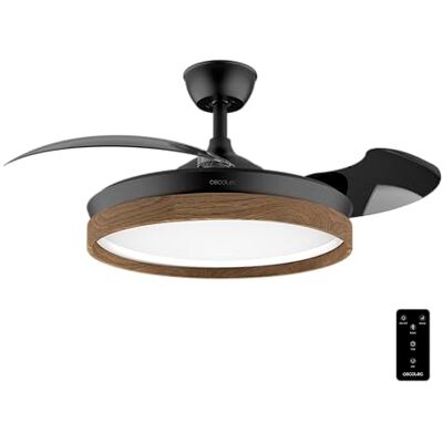 Cecotec Energysilence Aero 4320 Plafondventilator met onzichtbaar licht Wood&Black 35 W, 6 snelheden, intrekbare vleugels, afstandsbediening, timer, geïntegreerd licht, dimbaar Cecotec Energysilence Aero 4320 Plafondventilator met onzichtbaar licht Wood&Black 35 W, 6 snelheden, intrekbare vleugels, afstandsbediening, timer, geïntegreerd licht, dimbaar