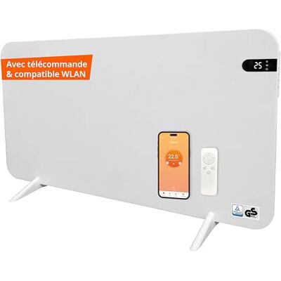 Könighaus Infraroodverwarming Dual Smart V2 600 W wit WLAN-app, afstandsbediening, staande en wandmontage, handdoekhouder, voeten, bevestiging Könighaus Infraroodverwarming Dual Smart V2 600 W wit WLAN-app, afstandsbediening, staande en wandmontage, handdoekhouder, voeten, bevestiging