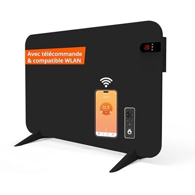 Könighaus Infraroodverwarming Dual Smart V2 450 W zwart WLAN-app, afstandsbediening, staande en wandmontage, handdoekhouder, voeten, bevestiging Könighaus Infraroodverwarming Dual Smart V2 450 W zwart WLAN-app, afstandsbediening, staande en wandmontage, handdoekhouder, voeten, bevestiging