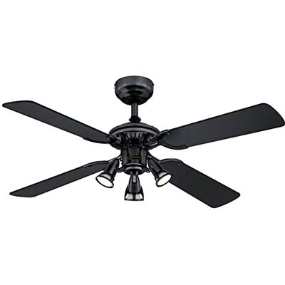 Westinghouse Lighting 73061 Traditionele plafondventilator met verlichting 105 cm geborsteld geborsteld metaal 3 spots Westinghouse Lighting 73061 Traditionele plafondventilator met verlichting 105 cm geborsteld geborsteld metaal 3 spots