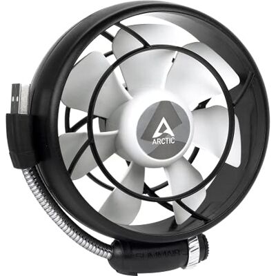 Arctic Summair Light Draagbare USB-ventilator voor kantoor, desktopventilator voor computer, laptop, MacBook, stille ventilator, zwart Arctic Summair Light Draagbare USB-ventilator voor kantoor, desktopventilator voor computer, laptop, MacBook, stille ventilator, zwart