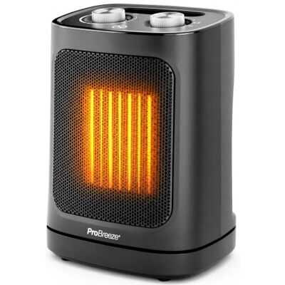 Pro Breeze Keramische ventilatorkachel 1800W, Bijverwarmer met automatische oscillatie, 2 warmtestanden en stand voor alleen ventilator Zwart Pro Breeze Keramische ventilatorkachel 1800W, Bijverwarmer met automatische oscillatie, 2 warmtestanden en stand voor alleen ventilator Zwart