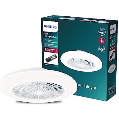 Philips Amigo Ventilator, energiezuinige ledverlichting, plafondlamp Ronde led-plafondlamp met ventilator, 6 snelheden, 20 W + 40 W, Scene Switch-technologie voor 3 lichtscènes Philips Amigo Ventilator, energiezuinige ledverlichting, plafondlamp Ronde led-plafondlamp met ventilator, 6 snelheden, 20 W + 40 W, Scene Switch-technologie voor 3 lichtscènes