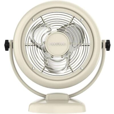 Cecotec EnergySilence 800 RetroDesk Tafelventilator, beige, 20 W, diameter 25 cm, 3 bladen, 2 snelheden, zorgvuldig design, eenvoudige bediening Cecotec EnergySilence 800 RetroDesk Tafelventilator, beige, 20 W, diameter 25 cm, 3 bladen, 2 snelheden, zorgvuldig design, eenvoudige bediening