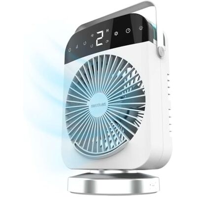 Cecotec EnergySilence 600 DeskChill Smart Rotate, draagbare airconditioner, inhoud 500 ml, touch-bediening, 3 snelheden, ledverlichting, vulbuis Cecotec EnergySilence 600 DeskChill Smart Rotate, draagbare airconditioner, inhoud 500 ml, touch-bediening, 3 snelheden, ledverlichting, vulbuis