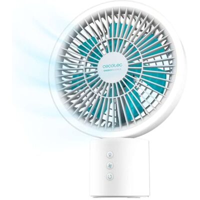 Cecotec Tafelventilator met accu, EnergySilence 8000, draagbaar, Light Desk diameter 20 cm, batterij 8000 mAh, type C-kabel, verlichte led, 4 snelheden, in hoogte verstelbaar Cecotec Tafelventilator met accu, EnergySilence 8000, draagbaar, Light Desk diameter 20 cm, batterij 8000 mAh, type C-kabel, verlichte led, 4 snelheden, in hoogte verstelbaar