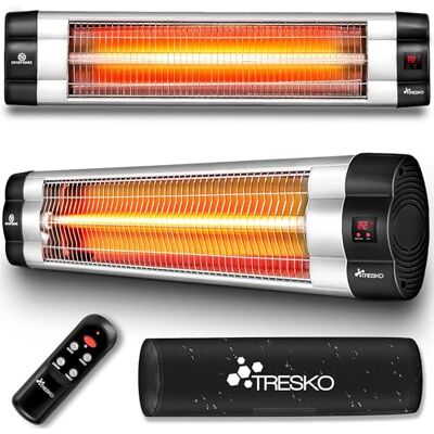 TRESKO ® Infraroodverwarming 2500 W met afstandsbediening voor binnen en Terrasverwarming met 3 warmtestanden, led-display, infrarood kwarts, wandverwarming, voor buiten TRESKO ® Infraroodverwarming 2500 W met afstandsbediening voor binnen en Terrasverwarming met 3 warmtestanden, led-display, infrarood kwarts, wandverwarming, voor buiten