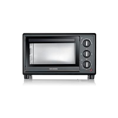 Severin Staande oven 20 l, met rooster en kookplaat inbegrepen, 1600 W, thermostaat tot 230 °C, eenvoudig en elegant design, elektrische mini-oven met timer 120 minuten, zwart, TO 2078 Severin Staande oven 20 l, met rooster en kookplaat inbegrepen, 1600 W, thermostaat tot 230 °C, eenvoudig en elegant design, elektrische mini-oven met timer 120 minuten, zwart, TO 2078