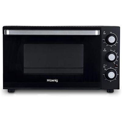 H.Koenig FO30 Mini-oven, elektrisch, 30 l, compact, multifunctioneel, krachtig, 1500 W, programmeerbaar, 6 modi, 230 graden, timer 60 minuten, glazen deur, dubbele beglazing, kookplaat met antiaanbaklaag, 1500 W H.Koenig FO30 Mini-oven, elektrisch, 30 l, compact, multifunctioneel, krachtig, 1500 W, programmeerbaar, 6 modi, 230 graden, timer 60 minuten, glazen deur, dubbele beglazing, kookplaat met antiaanbaklaag, 1500 W