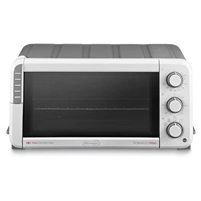 De'Longhi EO12512.WG Mini-fornuis, 12 l, 5 kookfuncties, timer met automatische uitschakeling, luchtfriteuse, dubbele glazen deur, 1400 W, wit/grijs De'Longhi EO12512.WG Mini-fornuis, 12 l, 5 kookfuncties, timer met automatische uitschakeling, luchtfriteuse, dubbele glazen deur, 1400 W, wit/grijs