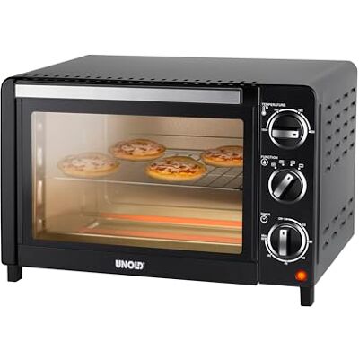 Unold 68875 Oven Allround 1200 W, volume 18 l, 4 verwarmingselementen van roestvrij staal, met dubbele beglazingsdeur, 1200, metaal, 18 l, zwart Unold 68875 Oven Allround 1200 W, volume 18 l, 4 verwarmingselementen van roestvrij staal, met dubbele beglazingsdeur, 1200, metaal, 18 l, zwart