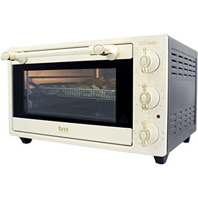 TM Electron EASYBAKE TMPHO020REB Retro design mini-oven met olievrije frituurfunctie, 20 liter, temperatuur instelbaar van 80 °C tot 250 °C, 5 functies, 4 accessoires inbegrepen TM Electron EASYBAKE TMPHO020REB Retro design mini-oven met olievrije frituurfunctie, 20 liter, temperatuur instelbaar van 80 °C tot 250 °C, 5 functies, 4 accessoires inbegrepen