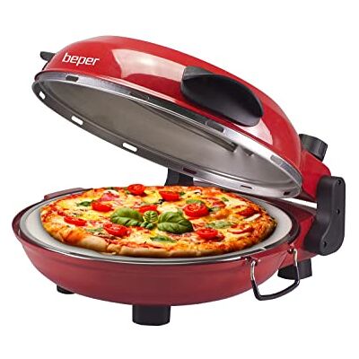 BEPER P101CUD300 Pizzaoven met afneembare vuurvaste plaat, elektrische pizzaoven met 5 bedrijfsmodi en timer BEPER P101CUD300 Pizzaoven met afneembare vuurvaste plaat, elektrische pizzaoven met 5 bedrijfsmodi en timer