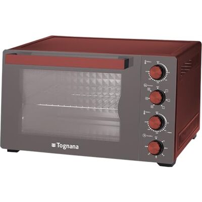Tognana Iridea, elektrische oven, 45 l, aluminium en glas, rood Tognana Iridea, elektrische oven, 45 l, aluminium en glas, rood