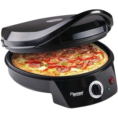 Bestron APZ400Z Pizzaoven tot max. 230 °C, Pizzamaker met boven-/ onderwarmte, voor zelfgemaakte of diepvriespizza's, tarte flambée, quiche of wraps tot Ø 27cm, 1.800 watt, kleur: zwaart,Zwart Bestron APZ400Z Pizzaoven tot max. 230 °C, Pizzamaker met boven-/ onderwarmte, voor zelfgemaakte of diepvriespizza's, tarte flambée, quiche of wraps tot Ø 27cm, 1.800 watt, kleur: zwaart,Zwart