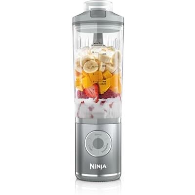 Ninja Blast Max BC251EUSL Draagbare mixer, 570 ml, navulbaar, 3 functies Waterdichte beker en deksel, 3 mengfuncties, maakt smoothies, eiwitshakes en slushes, zilver Ninja Blast Max BC251EUSL Draagbare mixer, 570 ml, navulbaar, 3 functies Waterdichte beker en deksel, 3 mengfuncties, maakt smoothies, eiwitshakes en slushes, zilver