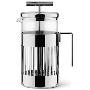 Alessi 9094/8 Designkoffiezetapparaat, filterpers of theemaker van glanzend roestvrij staal 18/10 en vuurvast glas, 8 kopjes Alessi 9094/8 Designkoffiezetapparaat, filterpers of theemaker van glanzend roestvrij staal 18/10 en vuurvast glas, 8 kopjes