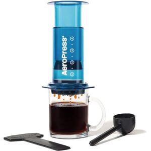 AeroPress Clear Blue All-in-One koffiezetapparaat, espresso- en filterstijl, infusie in 2 minuten, draagbaar klein koffiezetapparaat, ideaal voor reizen en kamperen AeroPress Clear Blue All-in-One koffiezetapparaat, espresso- en filterstijl, infusie in 2 minuten, draagbaar klein koffiezetapparaat, ideaal voor reizen en kamperen