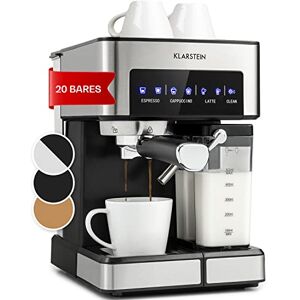 KLARSTEIN Espressomachine, 1,8 l, filterhouder, met melkopschuimer, koffiezetapparaat, 20 bar, klein elektrisch koffiezetapparaat, roestvrij staal, 1350 W, voor gemalen koffie, koffiemachine van Barista-kwaliteit KLARSTEIN Espressomachine, 1,8 l, filterhouder, met melkopschuimer, koffiezetapparaat, 20 bar, klein elektrisch koffiezetapparaat, roestvrij staal, 1350 W, voor gemalen koffie, koffiemachine van Barista-kwaliteit
