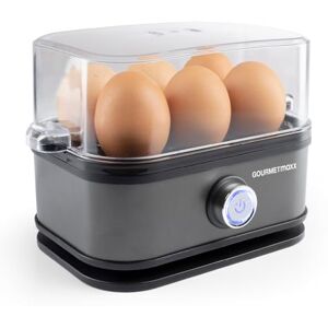 GOURMETmaxx Eierkoker voor 6 eieren, eierwarmer met eierboor in maatbeker, eierkoker met 3 hardheidsgraden, geschikt voor elke eierdopje, antraciet design, wasbare onderdelen GOURMETmaxx Eierkoker voor 6 eieren, eierwarmer met eierboor in maatbeker, eierkoker met 3 hardheidsgraden, geschikt voor elke eierdopje, antraciet design, wasbare onderdelen