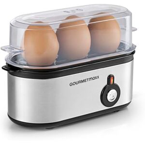 GOURMETmaxx Eierkoker voor 3 eieren, eierwarmer met eierboor in maatbeker, eierkoker, 3 hardheidsniveaus voor je eierdopje, kleine eierkoker design, wasbare onderdelen GOURMETmaxx Eierkoker voor 3 eieren, eierwarmer met eierboor in maatbeker, eierkoker, 3 hardheidsniveaus voor je eierdopje, kleine eierkoker design, wasbare onderdelen