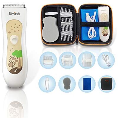 Bimirth Stille tondeuse voor kinderen, stille tondeuse voor kinderen, draadloze haarsnijmachine, USB-oplaadbaar, waterdicht, 3 geleidingskammen (met opbergtas) Bimirth Stille tondeuse voor kinderen, stille tondeuse voor kinderen, draadloze haarsnijmachine, USB-oplaadbaar, waterdicht, 3 geleidingskammen (met opbergtas)