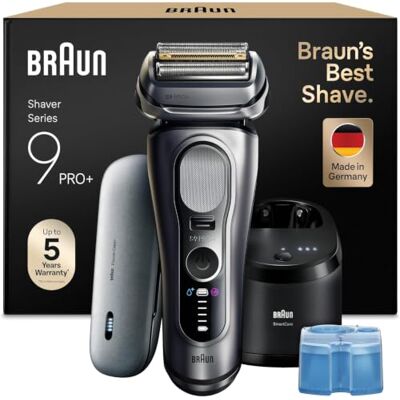Braun Series 9 PRO+ Elektrisch scheerapparaat, 5+1 ultradunne Pro-SensoAdapt, tot 60 min, oplaadbare accu, 6-in-1 SmartCare Center, nat en droog scheerapparaat voor heren, 9677 cce Braun Series 9 PRO+ Elektrisch scheerapparaat, 5+1 ultradunne Pro-SensoAdapt, tot 60 min, oplaadbare accu, 6-in-1 SmartCare Center, nat en droog scheerapparaat voor heren, 9677 cce