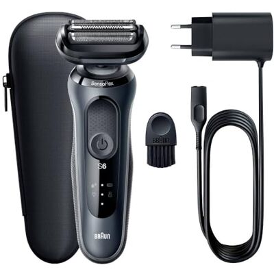 Braun SensoFlex Elektrisch scheerapparaat voor heren, serie 6, 61N1000S, elektrisch scheerapparaat, oplaadbaar, nat en droog scheerapparaat met reisetui, waterdicht, 5 minuten snel opladen Braun SensoFlex Elektrisch scheerapparaat voor heren, serie 6, 61N1000S, elektrisch scheerapparaat, oplaadbaar, nat en droog scheerapparaat met reisetui, waterdicht, 5 minuten snel opladen