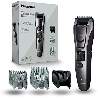 Panasonic ER-GB80-H503 Multitrimmer, 3-in-1, baard/haar/lichaam, intrekbare tondeuse, 40 instellingen, 7 accessoires, 50 minuten looptijd, opladen in 1 uur, nat en droog grijs Panasonic ER-GB80-H503 Multitrimmer, 3-in-1, baard/haar/lichaam, intrekbare tondeuse, 40 instellingen, 7 accessoires, 50 minuten looptijd, opladen in 1 uur, nat en droog grijs