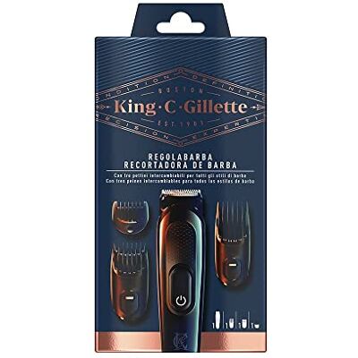 King C Gillette Baardtrimset voor heren, 1 kop, 3 in lengte verstelbare kammen, 1 borstel, 1 oplader, elektrisch scheerapparaat voor heren, professionele set King C Gillette Baardtrimset voor heren, 1 kop, 3 in lengte verstelbare kammen, 1 borstel, 1 oplader, elektrisch scheerapparaat voor heren, professionele set
