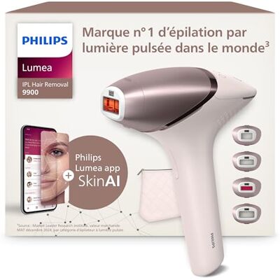 Philips Lumea Serie 9900, IPL-epilator, SenseIQ en SkinAI-technologie, 4 opzetstukken voor lichaam, gezicht, bikinilijn en oksels, gebruik met en zonder snoer (model BRI951/00) Philips Lumea Serie 9900, IPL-epilator, SenseIQ en SkinAI-technologie, 4 opzetstukken voor lichaam, gezicht, bikinilijn en oksels, gebruik met en zonder snoer (model BRI951/00)
