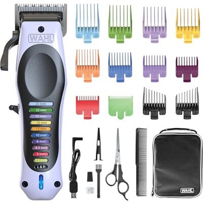 Wahl Color Pro lithium tondeuse, verzorgingsset, familie-knipset, verstelbare hendel voor ultieme controle van de snijlengte, ultrasterke batterij, schaar Wahl Color Pro lithium tondeuse, verzorgingsset, familie-knipset, verstelbare hendel voor ultieme controle van de snijlengte, ultrasterke batterij, schaar