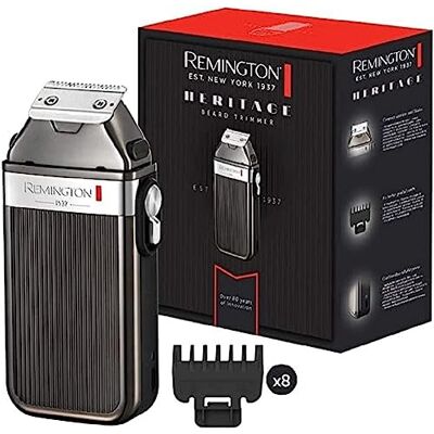 Remington MB9100 Heritage-baardtrimmer, 8 vaste snijgeleiders van 1,5 tot 15 mm, snellaadfunctie Remington MB9100 Heritage-baardtrimmer, 8 vaste snijgeleiders van 1,5 tot 15 mm, snellaadfunctie