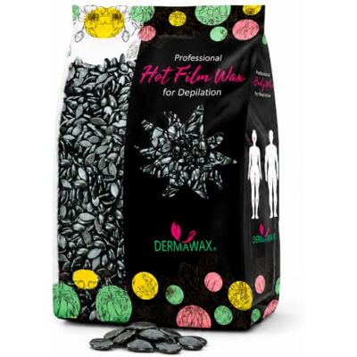 Dermawax SilverHot Zwarte waxparels, 500 g, voor professionele ontharing van wenkbrauwen, gezicht, oksels, armen, rug, borst, bikini en intieme zones Dermawax SilverHot Zwarte waxparels, 500 g, voor professionele ontharing van wenkbrauwen, gezicht, oksels, armen, rug, borst, bikini en intieme zones