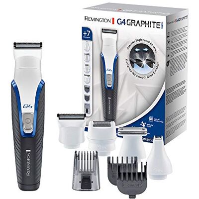 Remington Multifunctionele tondeuse voor heren, 3-in-1, voor baard, gezicht, zelfgeslepen messen, 4 verwisselbare koppen, verstelbare snit, PG4000 grafietserie Remington Multifunctionele tondeuse voor heren, 3-in-1, voor baard, gezicht, zelfgeslepen messen, 4 verwisselbare koppen, verstelbare snit, PG4000 grafietserie