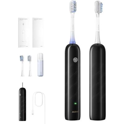 MOVA Fresh SweepDrive elektrische tandenborstel, oplaadbare elektrische tandenborstel voor volwassenen, type C opladen, intuïtieve druksensor, 3-in-1 verwisselbare borstelkop met houder, zwart MOVA Fresh SweepDrive elektrische tandenborstel, oplaadbare elektrische tandenborstel voor volwassenen, type C opladen, intuïtieve druksensor, 3-in-1 verwisselbare borstelkop met houder, zwart