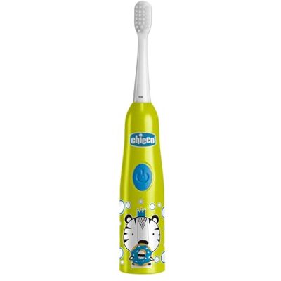 Chicco Elektrische tandenborstel op batterijen voor kinderen, met zachte borstelharen, geschikt voor kinderen vanaf 3 jaar bovenaan, zachte vibrerende kop, delicate werking op glazuur en gevoelig tandvlees, 3 Chicco Elektrische tandenborstel op batterijen voor kinderen, met zachte borstelharen, geschikt voor kinderen vanaf 3 jaar bovenaan, zachte vibrerende kop, delicate werking op glazuur en gevoelig tandvlees, 3