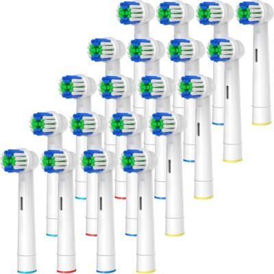 GENKENT 20 stuks vervangende tandenborstelkoppen compatibel met Oral B Braun, 20 professionele elektrische borstelkoppen voor Oral B Pro 500/1000/1500/3000/3757/5000/7000 GENKENT 20 stuks vervangende tandenborstelkoppen compatibel met Oral B Braun, 20 professionele elektrische borstelkoppen voor Oral B Pro 500/1000/1500/3000/3757/5000/7000