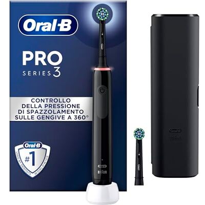 Oral-B Pro 3 3500 Zwart Elektrische Tandenborstel, 1 Reisetui, 2 Opzetborstels, Ontworpen Door Braun Oral-B Pro 3 3500 Zwart Elektrische Tandenborstel, 1 Reisetui, 2 Opzetborstels, Ontworpen Door Braun