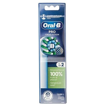 Oral-B Pro Cross Action vervangende opzetborstels voor elektrische tandenborstel, oplaadbaar, 2 stuks Oral-B Pro Cross Action vervangende opzetborstels voor elektrische tandenborstel, oplaadbaar, 2 stuks