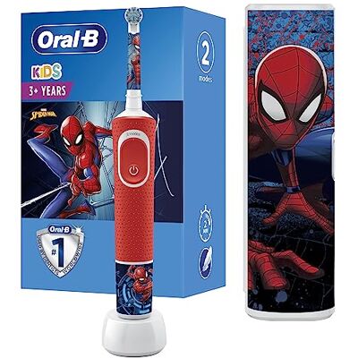 Oral-B Kids Elektrische tandenborstel, 1 Marvel Spider-Man-handgreep, 1 borstel, 1 reisetui, vanaf 3 jaar Oral-B Kids Elektrische tandenborstel, 1 Marvel Spider-Man-handgreep, 1 borstel, 1 reisetui, vanaf 3 jaar