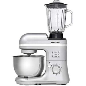 Brandt KM650BS Compacte multifunctionele keukenmachine 650 W Snel met 6 snelheden + pulse-functie Geleverd met garde, haak, kneedmachine, handmixer Capaciteit van de kom 4L Grijs Brandt KM650BS Compacte multifunctionele keukenmachine 650 W Snel met 6 snelheden + pulse-functie Geleverd met garde, haak, kneedmachine, handmixer Capaciteit van de kom 4L Grijs