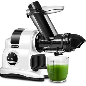 AMZCHEF Sapcentrifuge met brede kanaal, 80 mm, 150 W, hoogvoedzame groente- en fruitsapcentrifuge met 2 snelheidsmodi en omgekeerde functie, wit AMZCHEF Sapcentrifuge met brede kanaal, 80 mm, 150 W, hoogvoedzame groente- en fruitsapcentrifuge met 2 snelheidsmodi en omgekeerde functie, wit