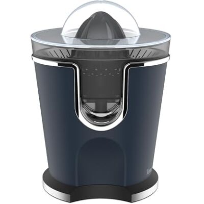Terraillon NEW MOON Elektronische citruspers 160 W, Variabele snelheden, roestvrijstalen filter en schenktuit, 300 ml tank, 2 kegels voor verschillende citrusvruchten, gelakte roestvrijstalen Terraillon NEW MOON Elektronische citruspers 160 W, Variabele snelheden, roestvrijstalen filter en schenktuit, 300 ml tank, 2 kegels voor verschillende citrusvruchten, gelakte roestvrijstalen