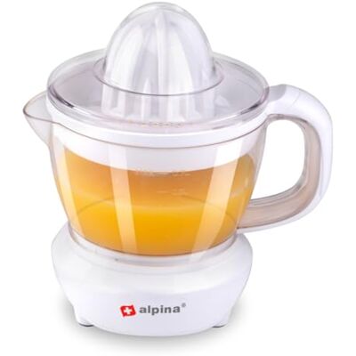 alpina Elektrische citruspers, 0,7 l, citroenpers, 25 W, keukenmachine met 2 kegels, sapcentrifuge voor citroen en sinaasappel, dubbele rotatie, gemakkelijk te reinigen alpina Elektrische citruspers, 0,7 l, citroenpers, 25 W, keukenmachine met 2 kegels, sapcentrifuge voor citroen en sinaasappel, dubbele rotatie, gemakkelijk te reinigen