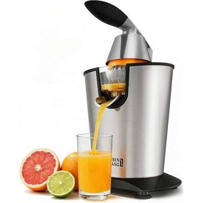 LEBENLANG Lebenslang Sapcentrifuge, elektrisch, hoge sapopbrengst, 600 W, sinaasappelpers, citroenpers met roestvrijstalen kegel, sapcentrifuge, hefboom, sinaasappelsappers, oranje juicer LEBENLANG Lebenslang Sapcentrifuge, elektrisch, hoge sapopbrengst, 600 W, sinaasappelpers, citroenpers met roestvrijstalen kegel, sapcentrifuge, hefboom, sinaasappelsappers, oranje juicer